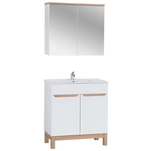 Badrumsmöbler Bali 80 cm - vit - Tvättställ med spegel
