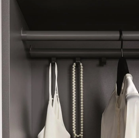 Linfalk Garderobstång rund dia 35mm / 658mm, Anthracite I-1636-658-33
