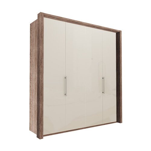Garderob Atlanta - Mörk rustik ek 216 cm, 200 cm, Med ram