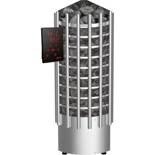 Harvia - Glow Corner Steel 7kW med separat kontrollpanel - FRI frakt