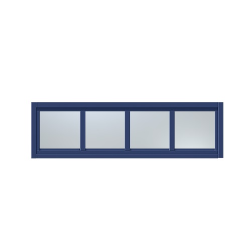 Överljus med spröjs Näs 12x4, Marinblå, Frostat glas