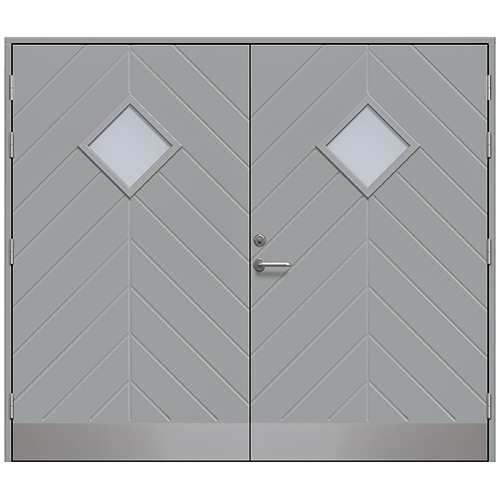 Slagport Saxtorp 2500 x 2100 mm, Stengrå, Klarglas