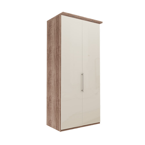 Garderob Atlanta - Mörk rustik ek Höger, 236 cm, Med kornisch