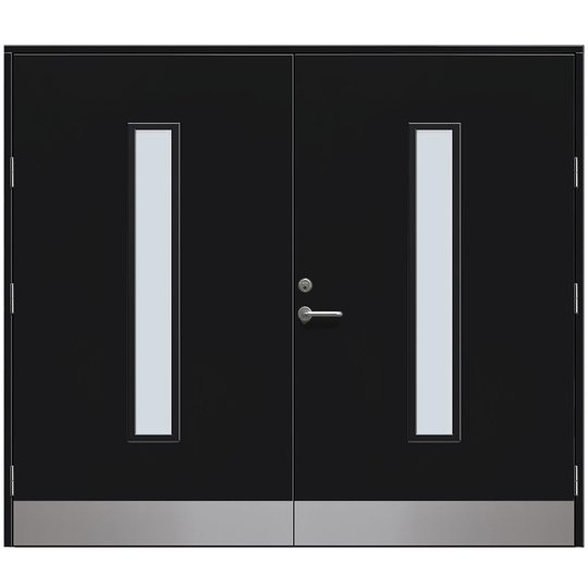 Slagport Stehag 2500 x 2000 mm, Frostat glas, Svart