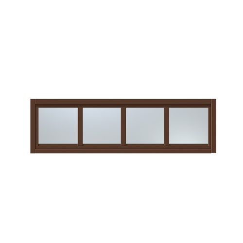 Överljus med spröjs Näs 15x4, Nötbrun, Frostat glas