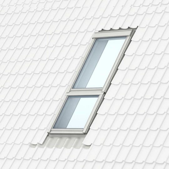 pivåfönster och fast Velux kombinerat takfönster 11 x 16, 11 x 9 dm