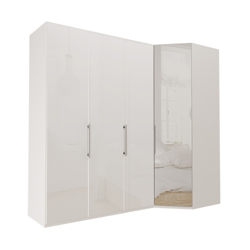 Garderob Atlanta - Vit 236 cm, 150 cm, Vitt glas