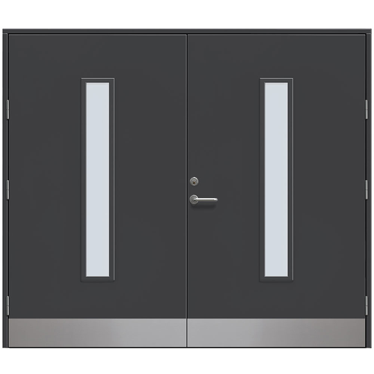Slagport Stehag 2500 x 2000 mm, Frostat glas, Antracitgrå