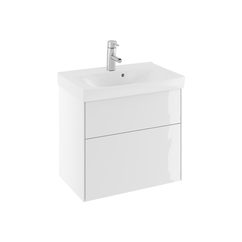 Kommod med tvättställ IFÖ Sense Compact 600 mm, Vit högblank