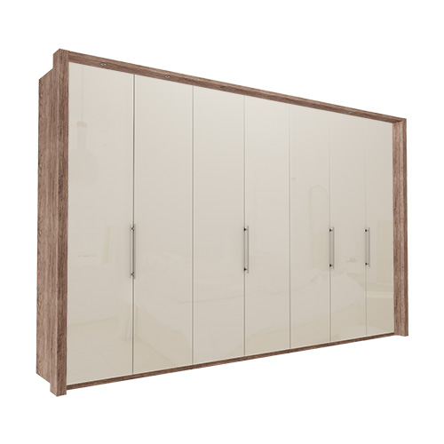 Garderob Atlanta - Mörk rustik ek 236 cm, 350 cm, Med ram