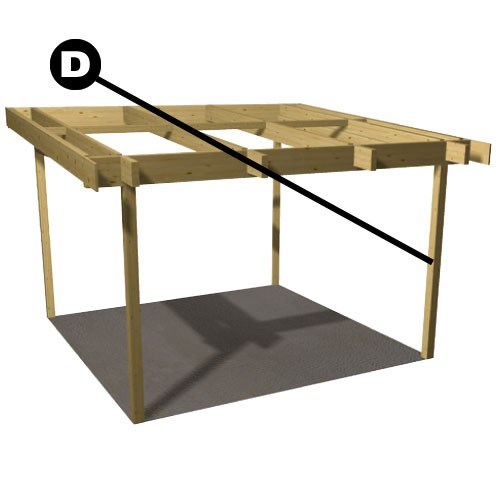 Limträdel Stolpe 90 x 90 x 2600 mm