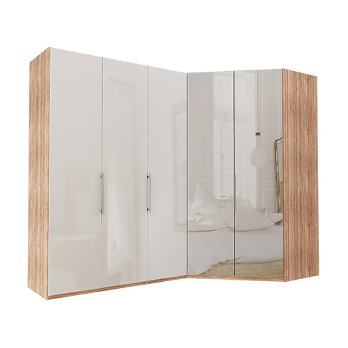 Garderob Atlanta - Ljus rustik ek 216 cm, 150 cm, Walk-in