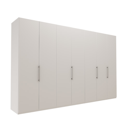 Garderob Atlanta - Vit 236 cm, 350 cm, Utan kornisch / ram