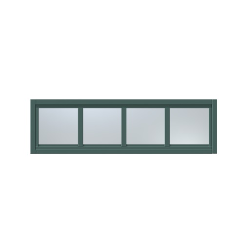 Överljus med spröjs Näs 10x3, Skogsgrön, Frostat glas
