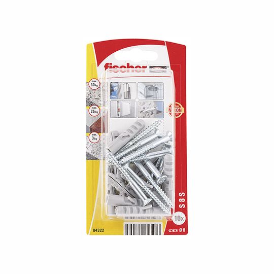 NYLONPLUGG/SKRUV S 8 SPK 8ST | Beijerbygg Byggmaterial