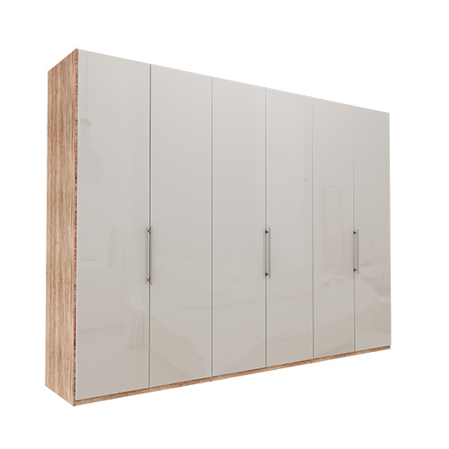 Garderob Atlanta - Ljus rustik ek 216 cm, 300 cm, Utan kornisch / ram
