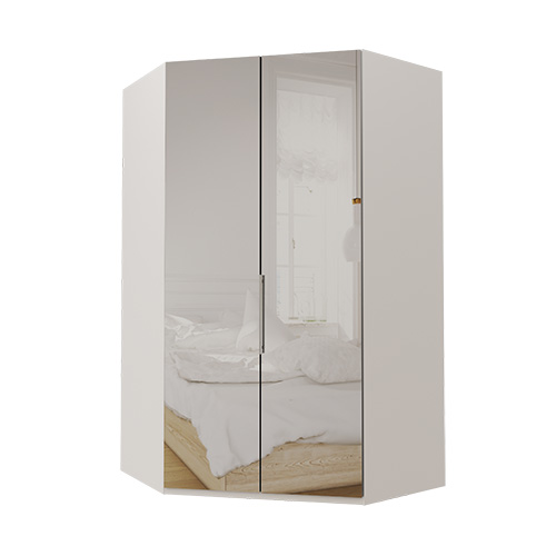 Walk-in garderober Atlanta garderob Spegel, 216 cm, Vit