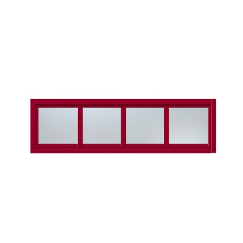 Överljus med spröjs Näs 15x3, Hallonröd, Frostat glas