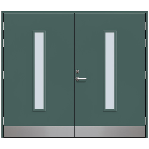 Slagport Stehag 2400 x 2100 mm, Skogsgrön, Frostat glas