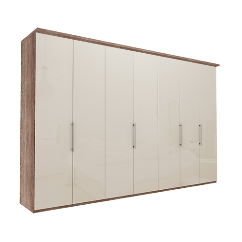 Garderob Atlanta - Mörk rustik ek 216 cm, 350 cm, Med kornisch