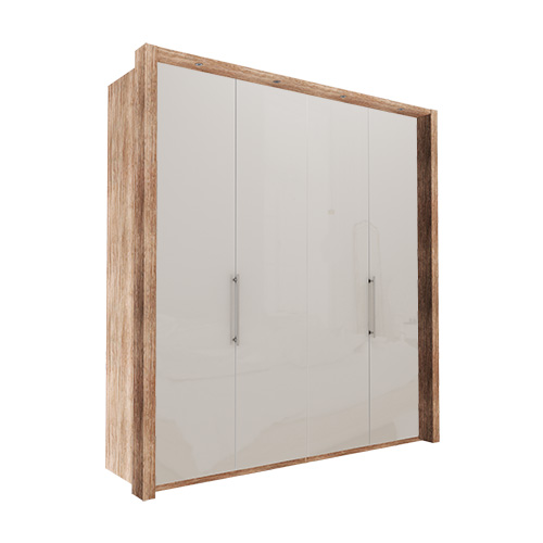 Garderob Atlanta - Ljus rustik ek 236 cm, 200 cm, Med ram