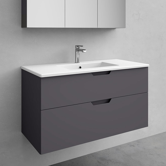 Kommod med tvättställ Noro Studio Antracit 900 mm, Porslin