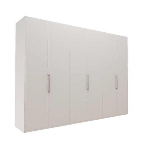 Garderob Atlanta - Vit 216 cm, 300 cm, Utan kornisch / ram