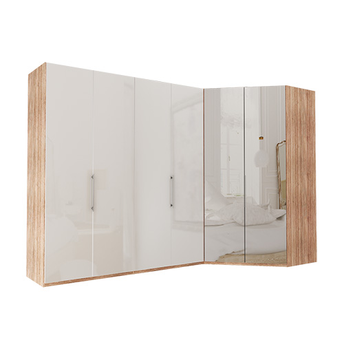 Garderob Atlanta - Ljus rustik ek 236 cm, 200 cm, Walk-in