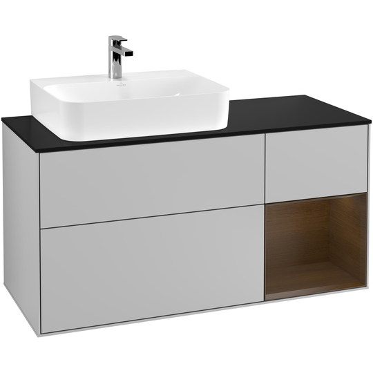 Tvättställsskåp Villeroy & Boch Finion med 3 Lådor Hylla och Bänkskiva för Ocentrerat Tvättställ