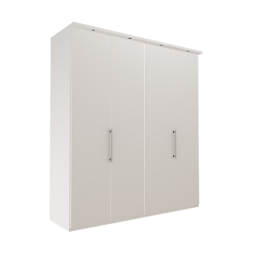Garderob Atlanta - Vit 216 cm, 200 cm, Med kornisch