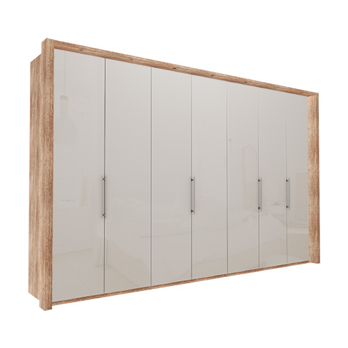 Garderob Atlanta - Ljus rustik ek 236 cm, 350 cm, Med ram