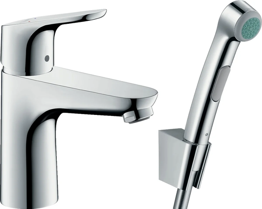 Hansgrohe Tvättställsblandare Focus Med Bidettehanddusch - Krom