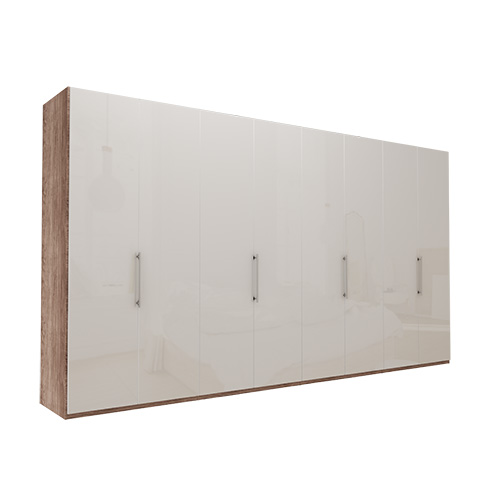 Garderob Atlanta - Mörk rustik ek 216 cm, 400 cm, Utan kornisch / ram