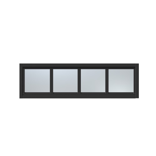 Överljus med spröjs Näs 9x4, Grafitsvart, Frostat glas