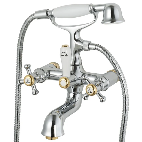 Mora Badkarsblandare Classic 150cc Krom/Guld med slang handdusch