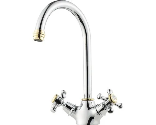 Mora Tvättställsblandare Classic Krom/Guld med hög pip