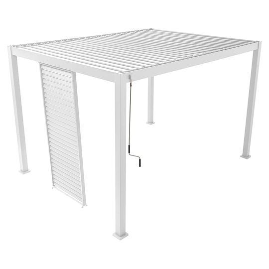 för Pergola Aluminium Skärm till 4-metersvägg, 123,5cm Vit