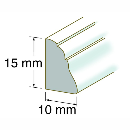SMYGLIST 10X15MM 200CM VIT I PLAST | Beijerbygg Byggmaterial