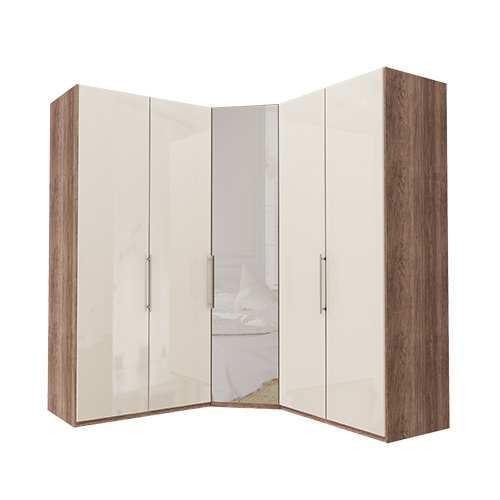 Garderob Atlanta - Mörk rustik ek 236 cm, 100 + hörn + 100